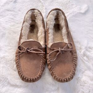 UGG Fur Moccasin Slippers 5 - Chestnut